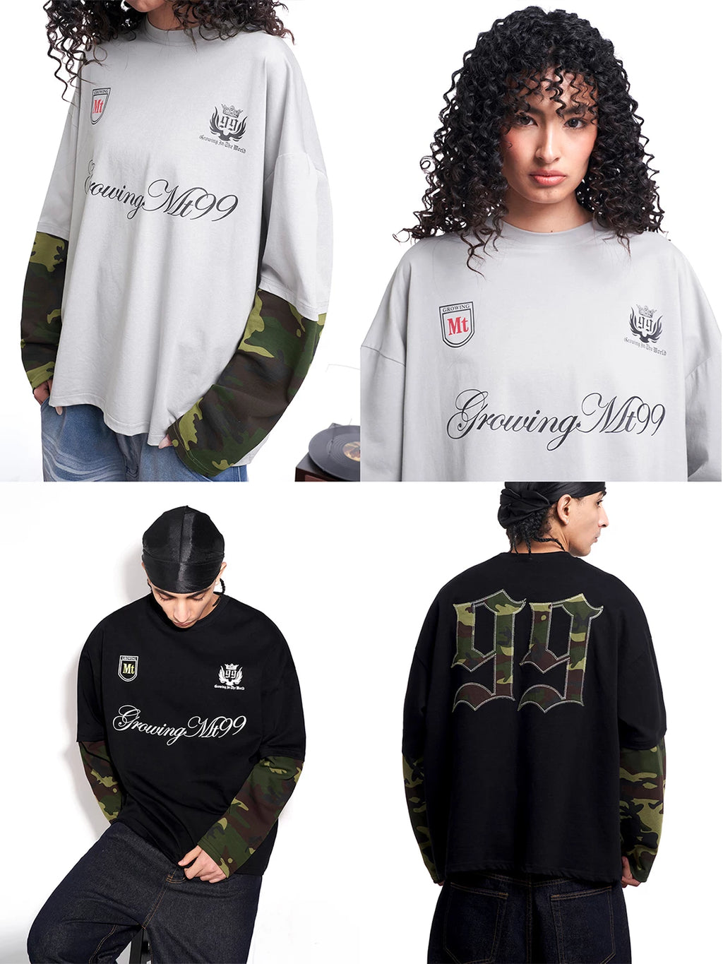MT99 Fake Two-piece Camouflage Splicing Long Sleeve