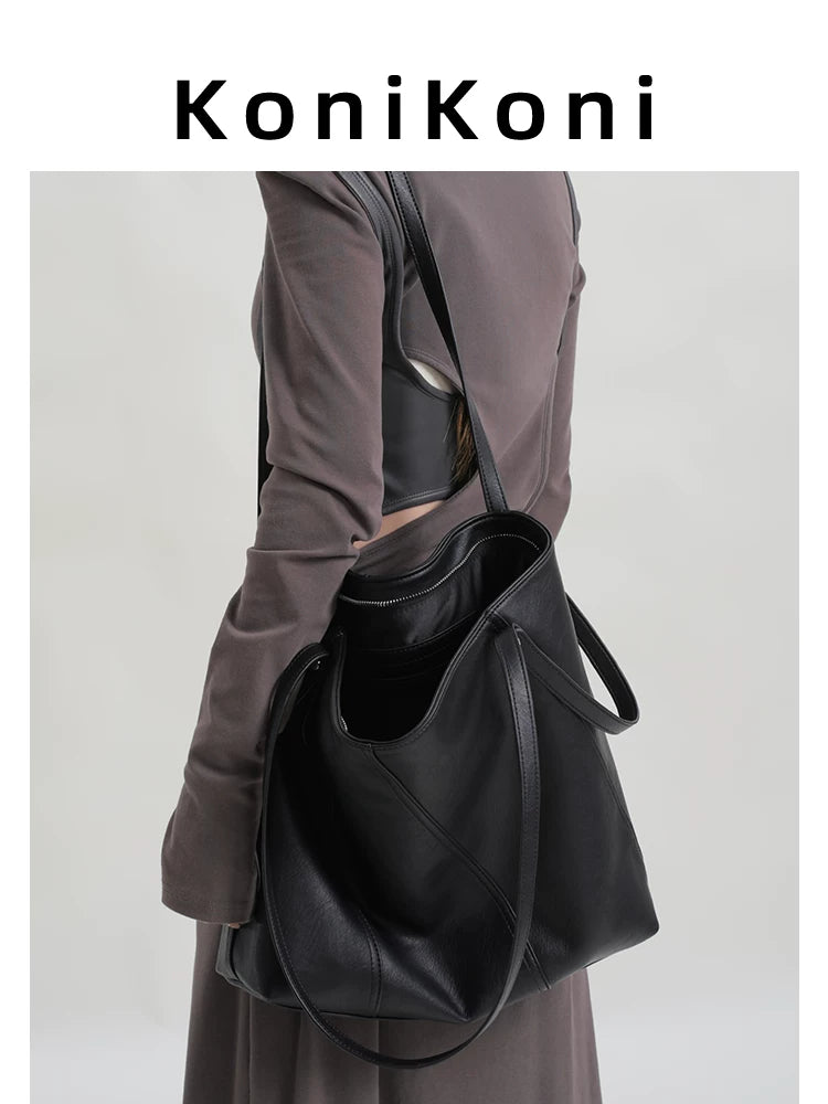 KoniKoni Premium Textured Large Capacity Shoulder Bag