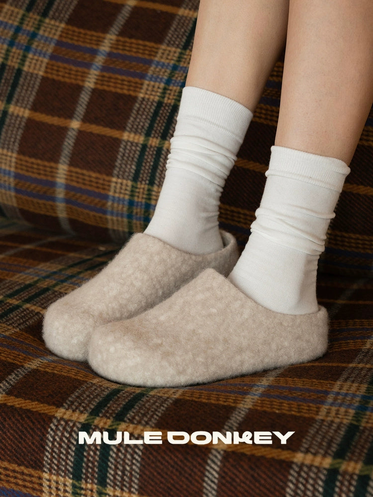 Donkey Fleece Outer Wear Versatile Warm Fluffy Shoes