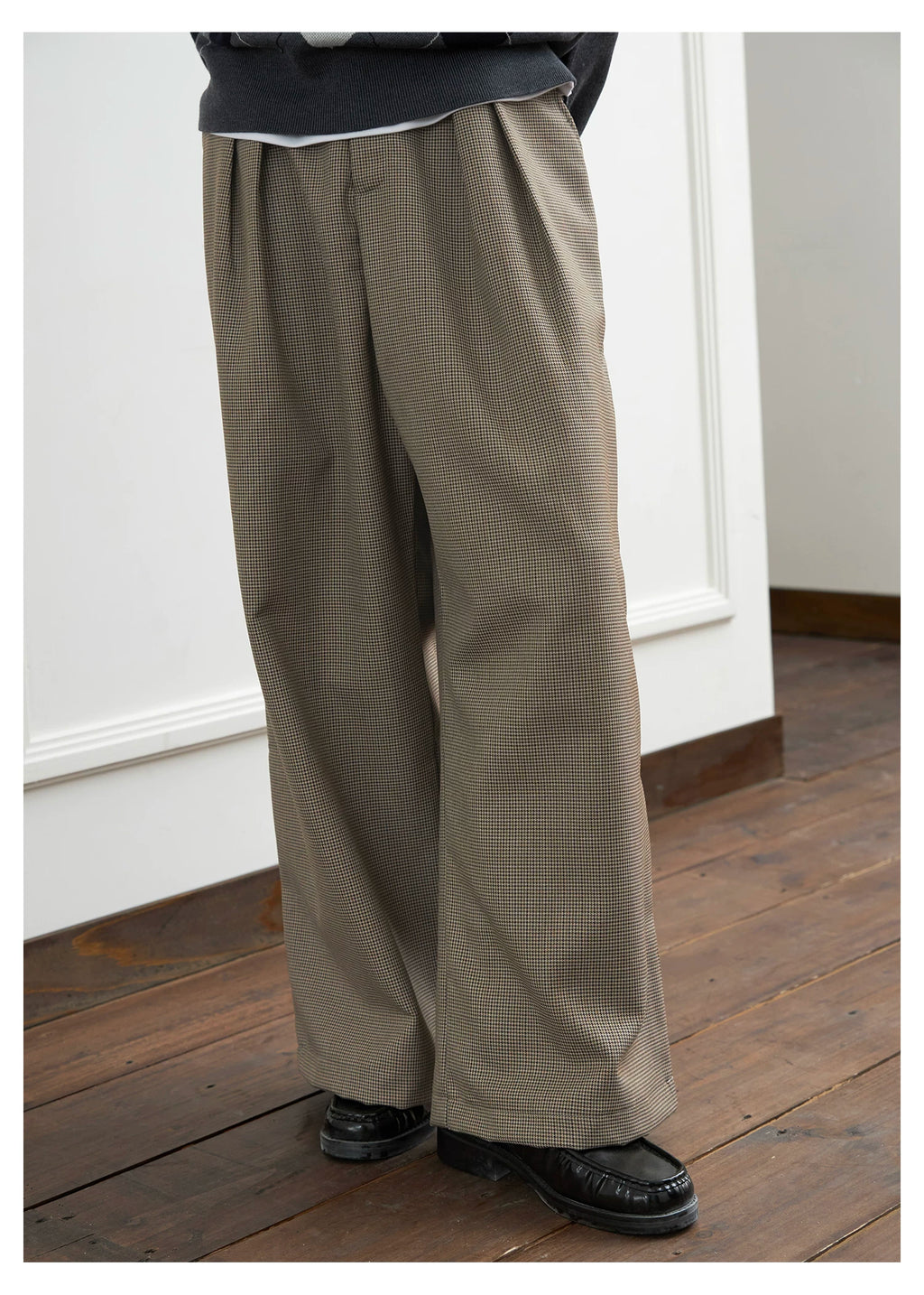 SINONOME Pleated A-shaped Wide-leg Loose Casual Trousers