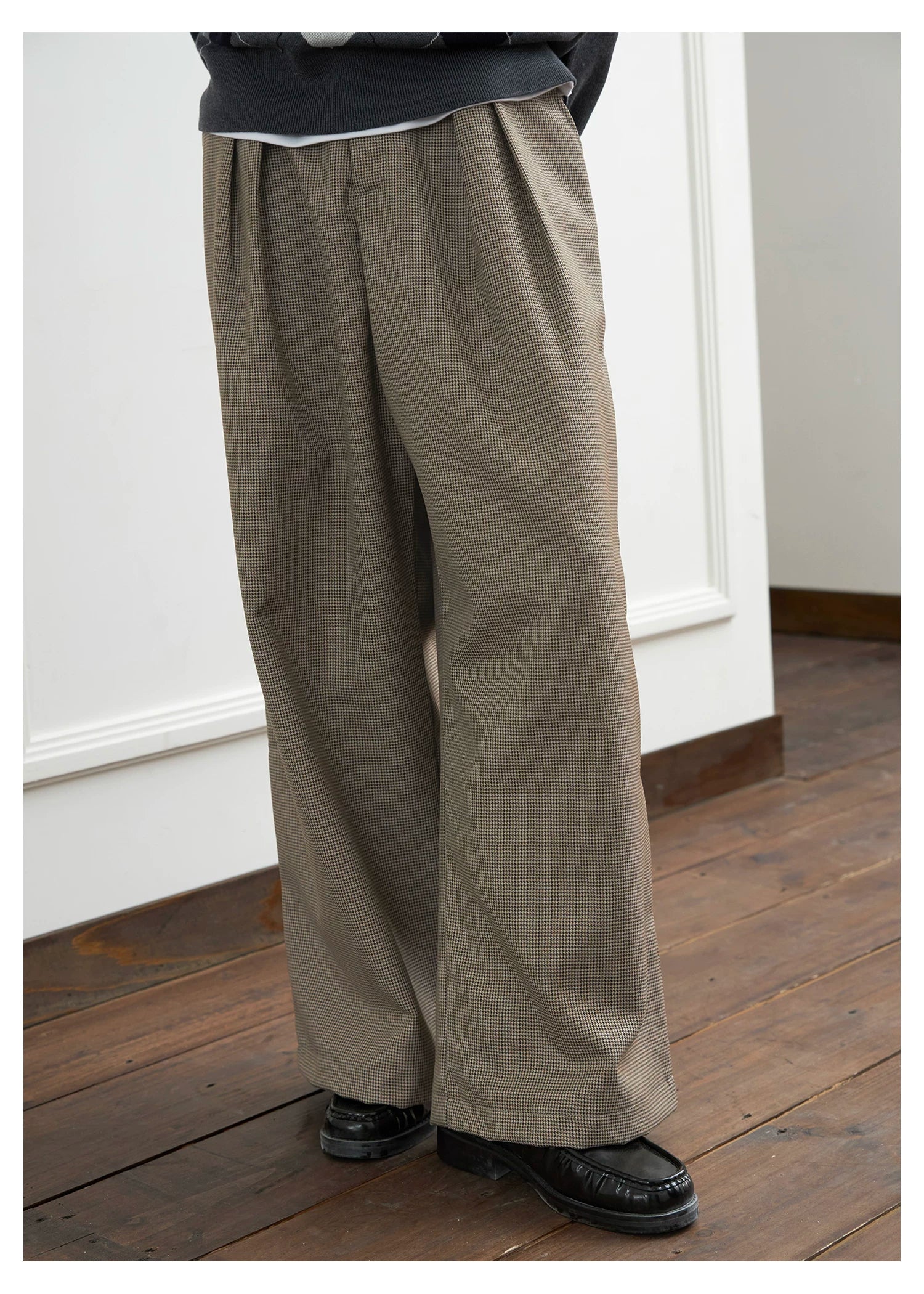 SINONOME Pleated A-shaped Wide-leg Loose Casual Trousers