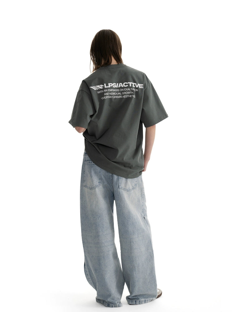 Loopsoon Back Letter Print Versatile Tee