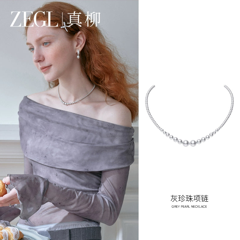 ZEGL Artificial Large Pearl Necklace