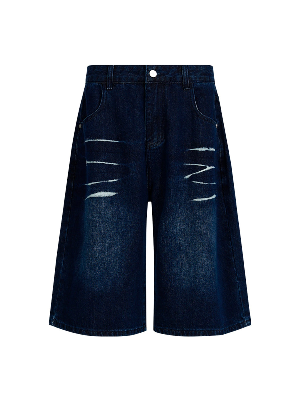 FUNKYFUN 2024SS Ice crack cat whisker washed denim shorts
