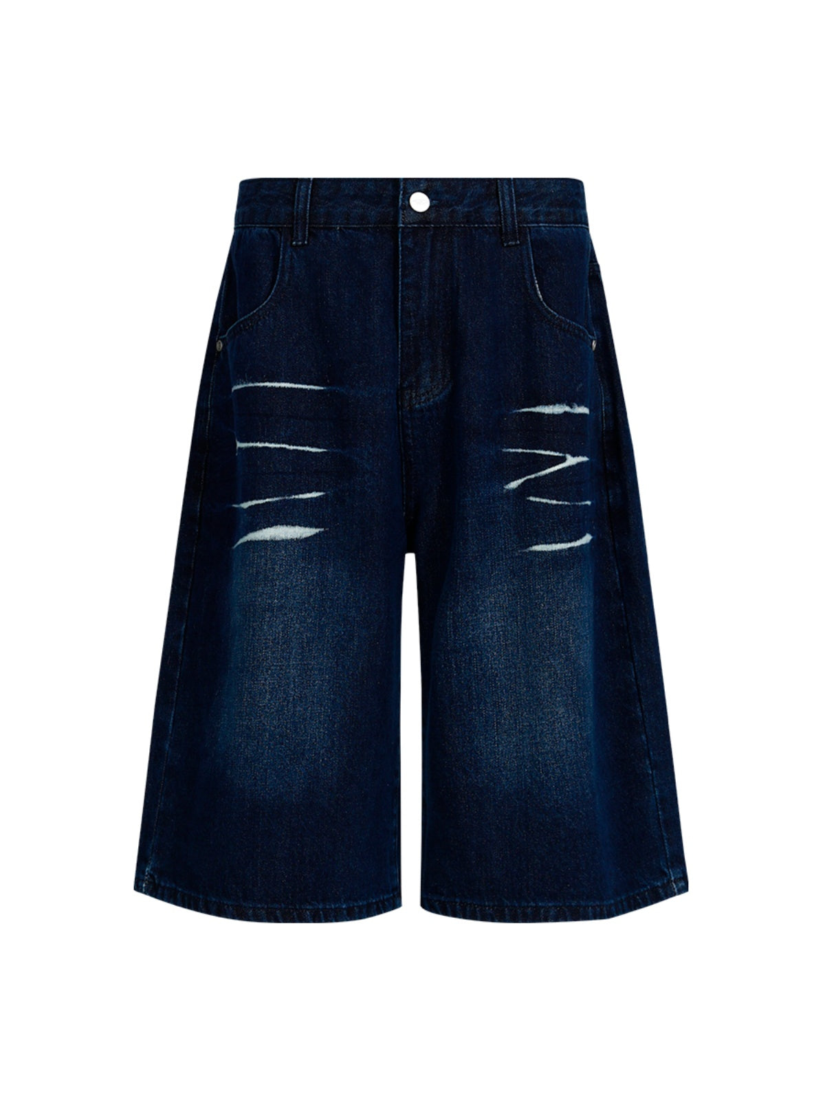 FUNKYFUN 2024SS Ice crack cat whisker washed denim shorts