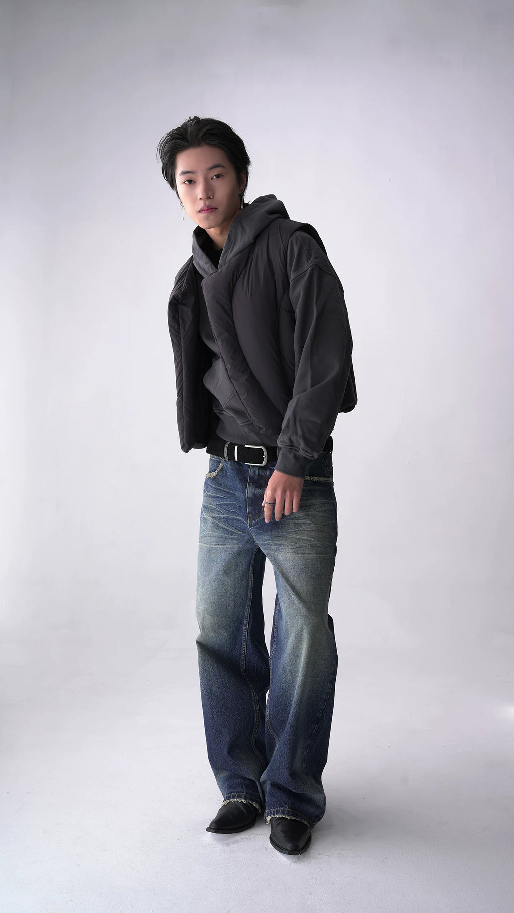 Southfish Retro Distressed Easiest for Matchstraight-leg Pants