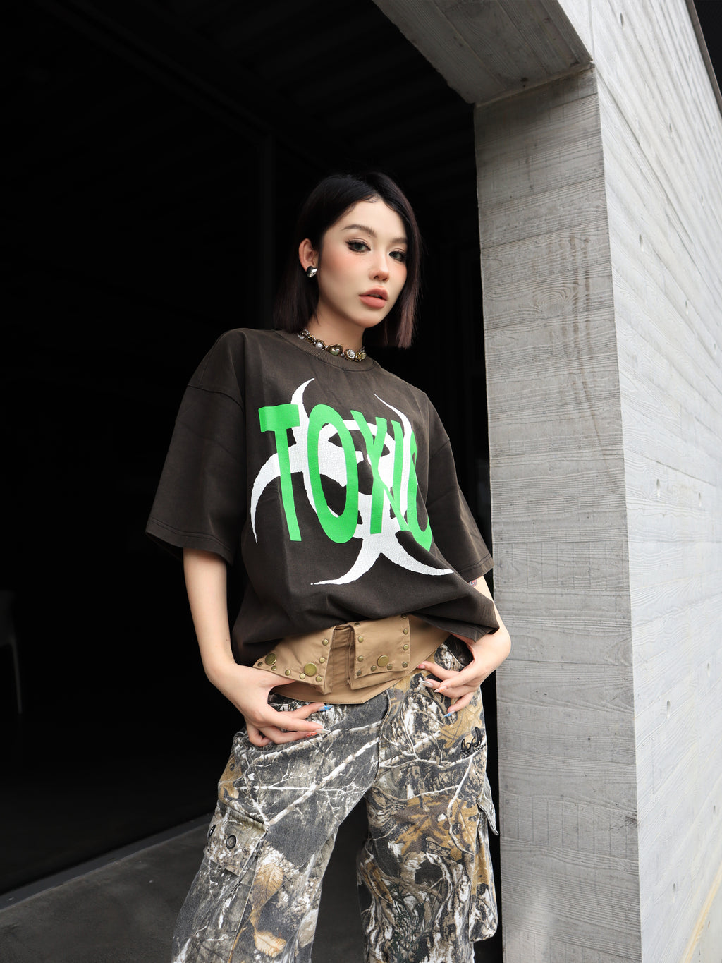 Human Voices Heavy Wash Crack Biochemical Short Sleeve Tee