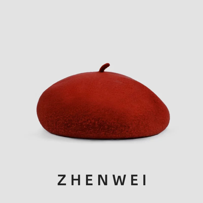 ZHENWEI Cloud Woolen Pure Wool Beret