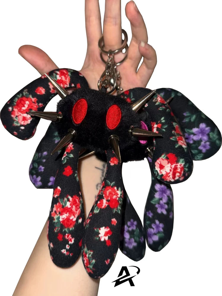 Antiphase Four-eared Rabbit Floral Doll Keychain Hanging Baby