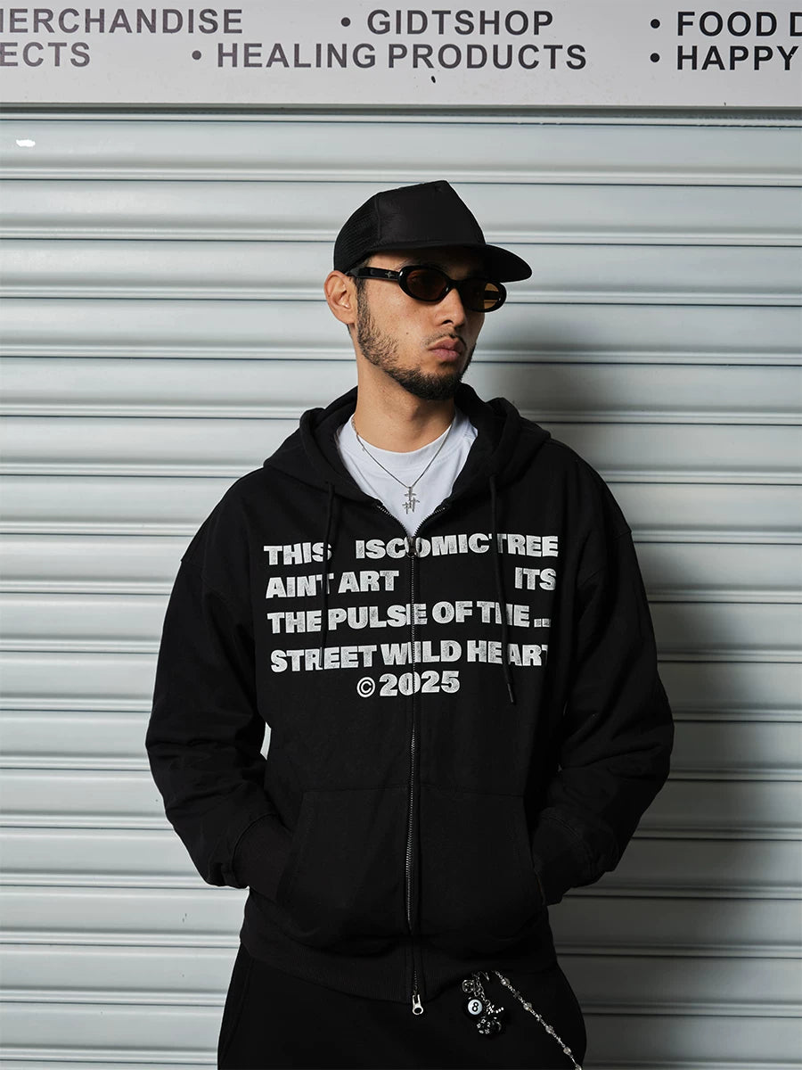 ComicTree Full Print Old Zip Hoodie Sweater