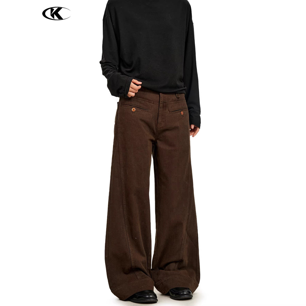 11KN Vintage Loose Wide Leg Straight Casual Pants