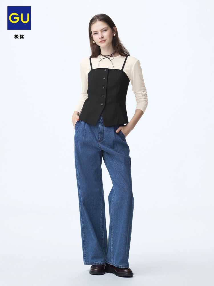 GU Front Buckle Casual Halter Top