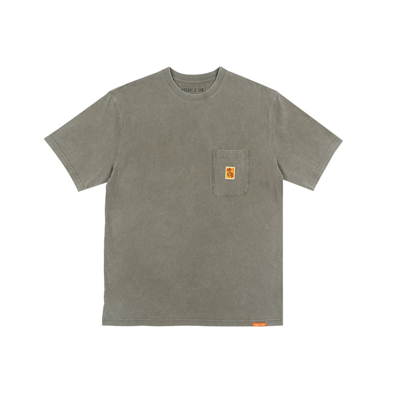 AVENUESON Woven Pocket Washed Casual Tee
