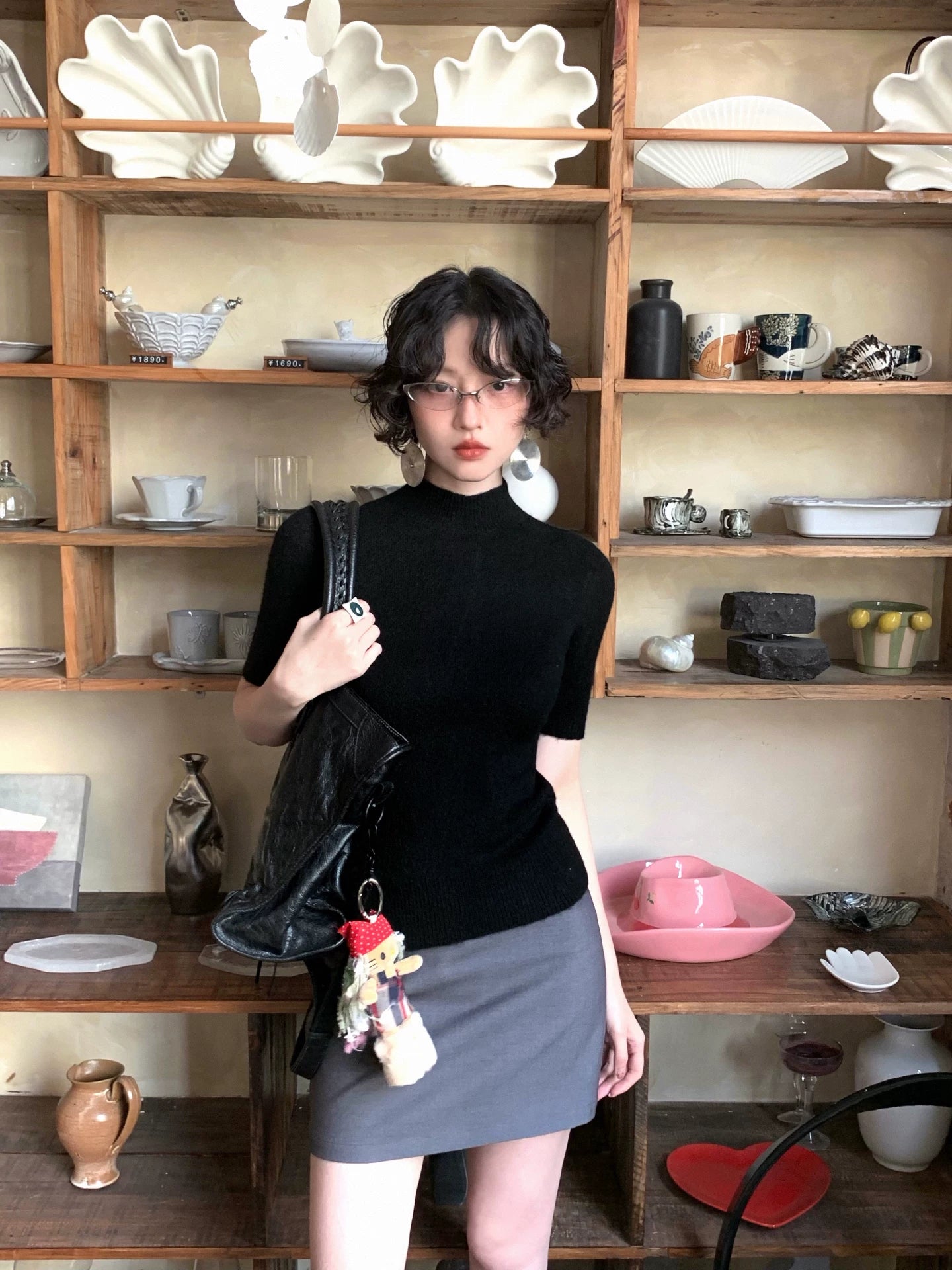 KELIFAN Retro Simple Suit Skirt