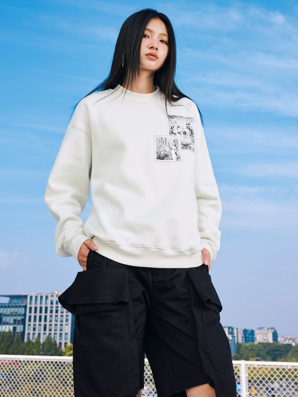 MEDM Angel Patch Crew Neck Sweater