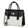 TAICHIISM Vintage Spliced Leather Crossbody Hand-held Birkin Canvas Bag
