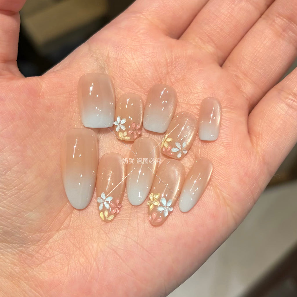 Beetle Nails Hand-painted Dopamine Flower Hand-worn Armor