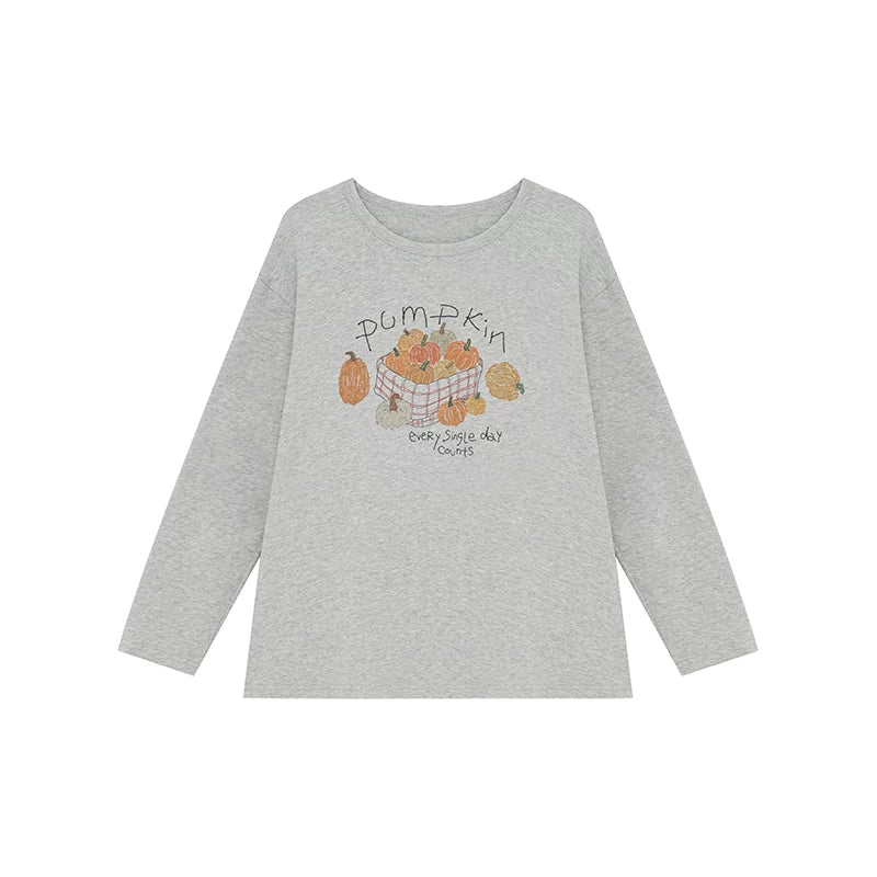 KANO Slack Pumpkin Print Loose Long Sleeves