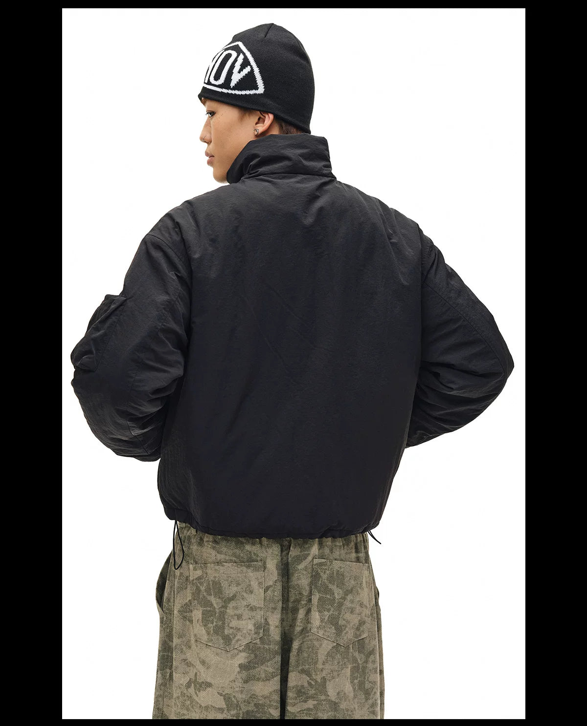 NOVACAM Jacquard LOGO Contrasting Color Knitted Wool Cold Hat