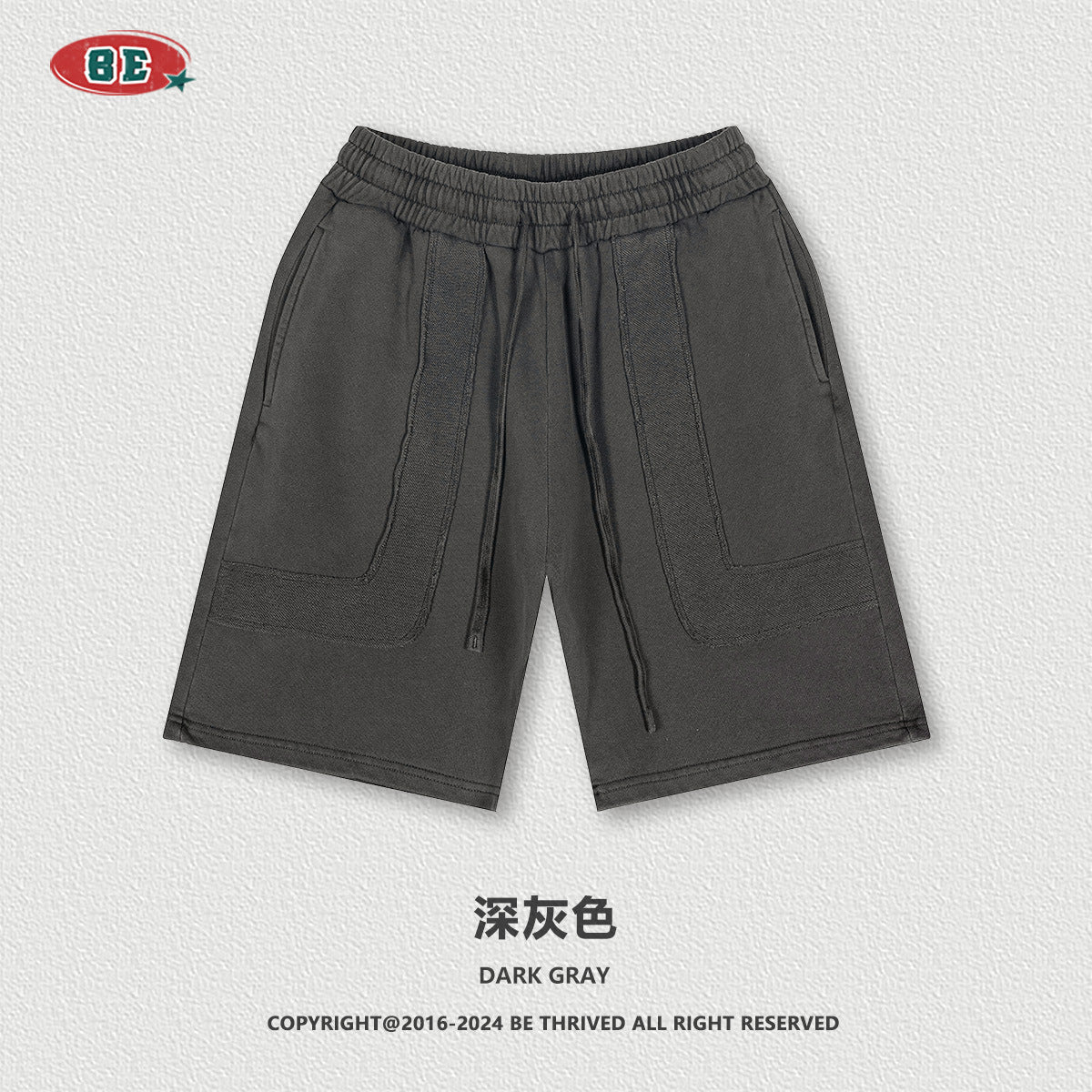 BE heavy washed five-point pants Shorts