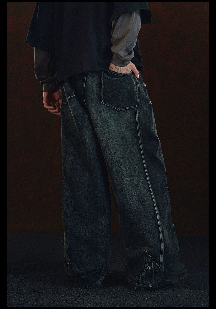 DICETINY Silhouette Splicing Wash Jeans