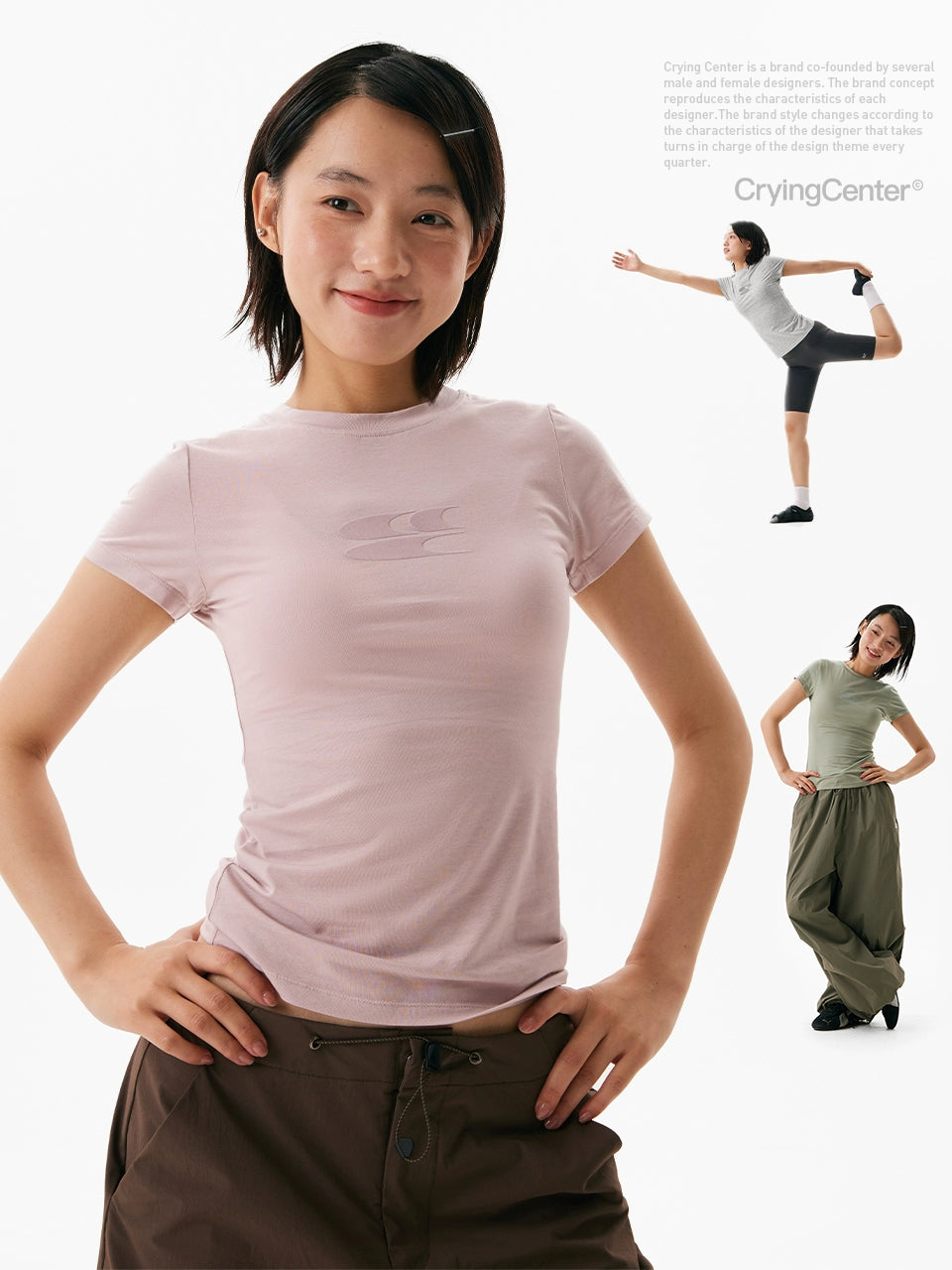 CryingCenter Cool Series Crew Neck Small Logo Fitness Tee