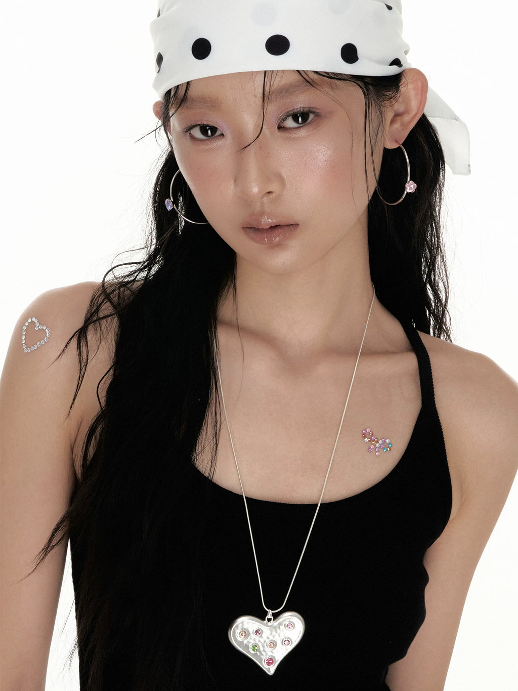 SUMIYAKI Niche Retro Handmade Hammer Pattern Love Necklace