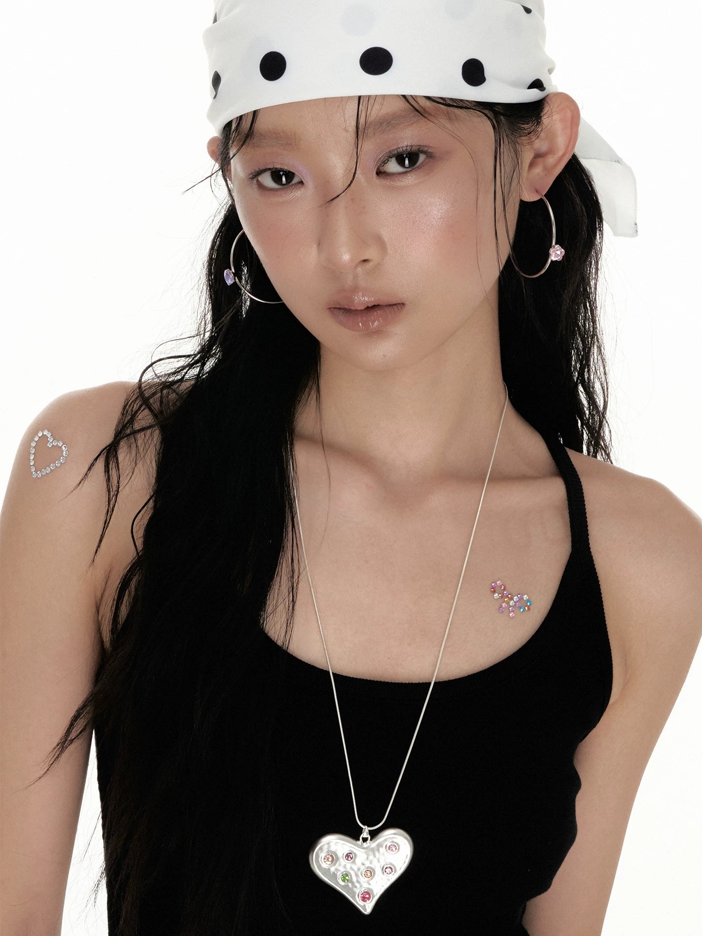 SUMIYAKI Niche Retro Handmade Hammer Pattern Love Necklace