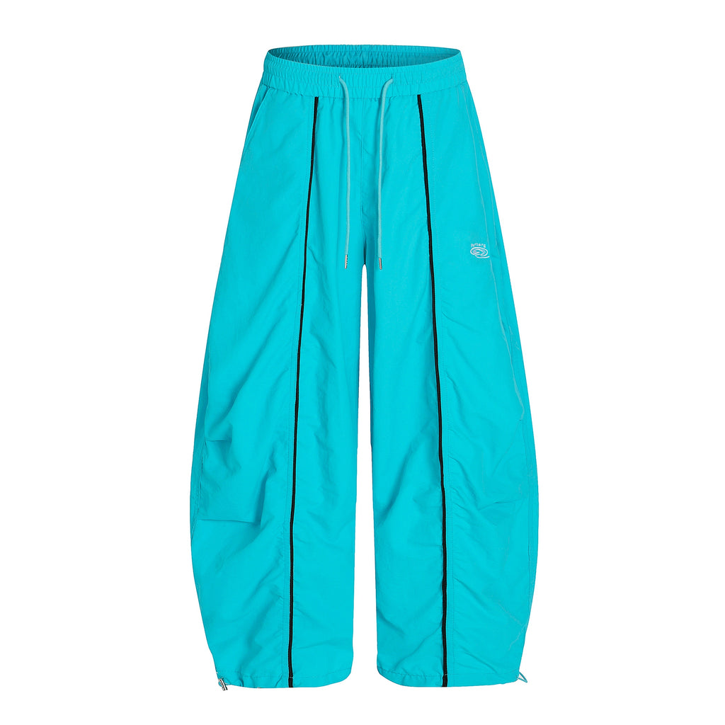 BLACKLISTS Pleated Striped Sport Wide-leg Scimitar Pants