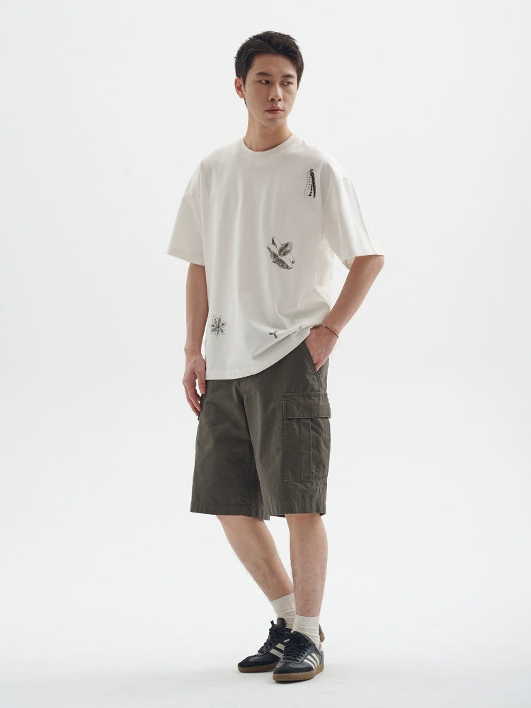BUTTBILL Loose Casual Tooling Five-point Pants