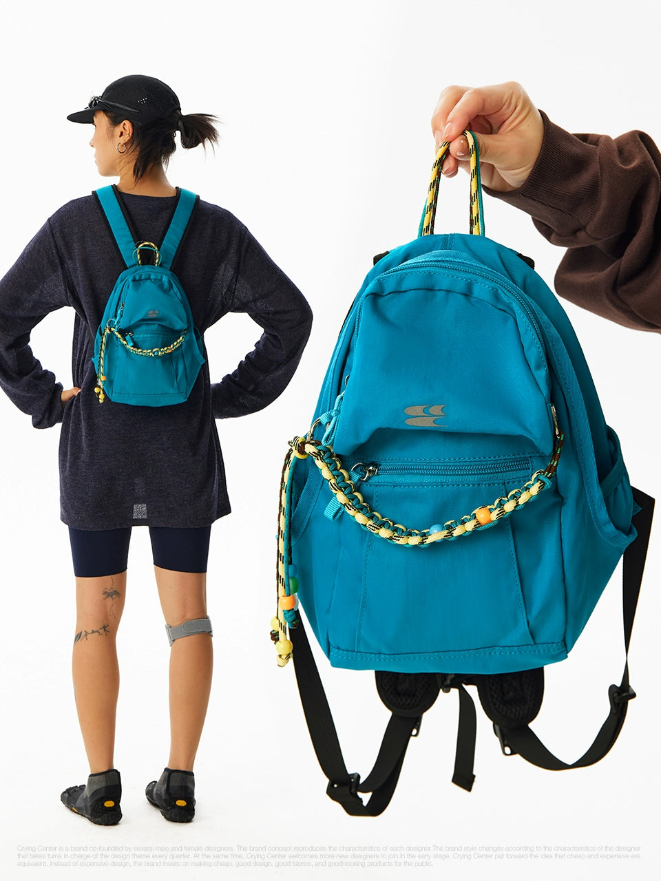 CryingCenter Braided Rope Lanyard Beaded Picnic Bag