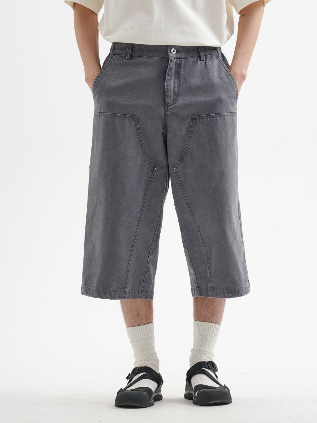 BUTTBILL 25SS Urban Safari Vintage Commuter Japanese Leaven Wash Logging Tooling Capris Shorts