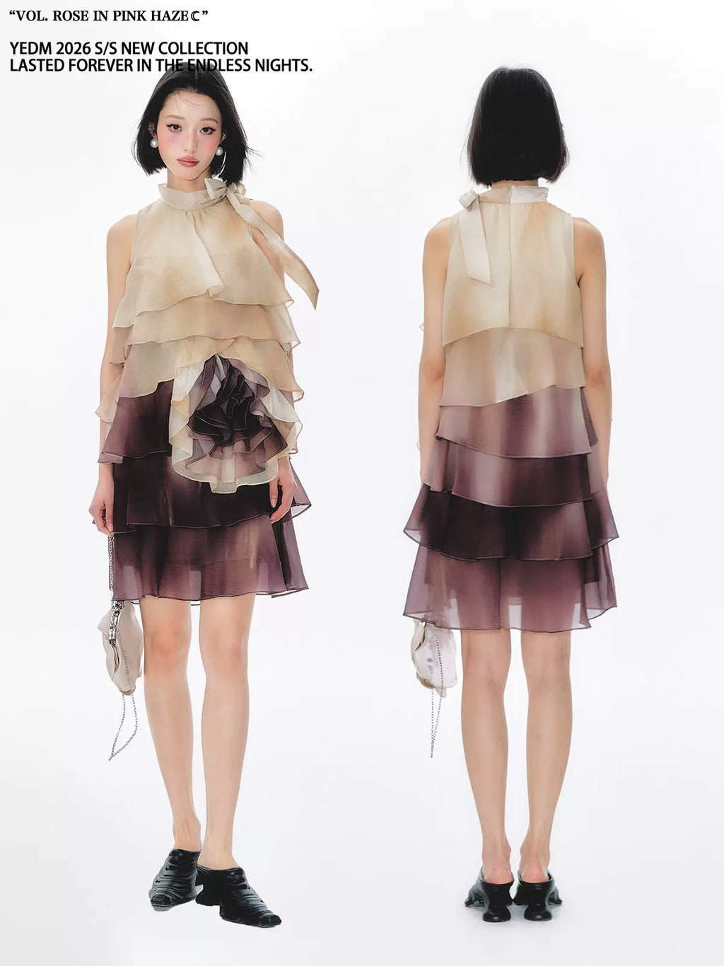 YEDM Gradual Change Layering Suspender Dress