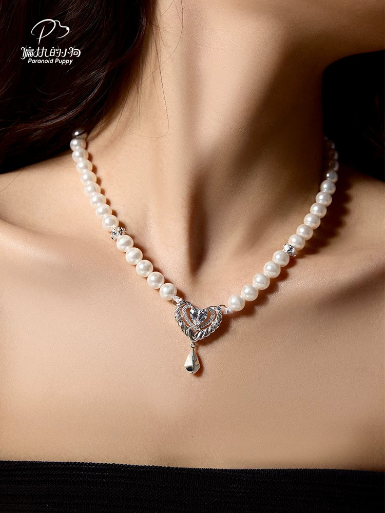 PP Tassel Love Pearl Collarbone Chain