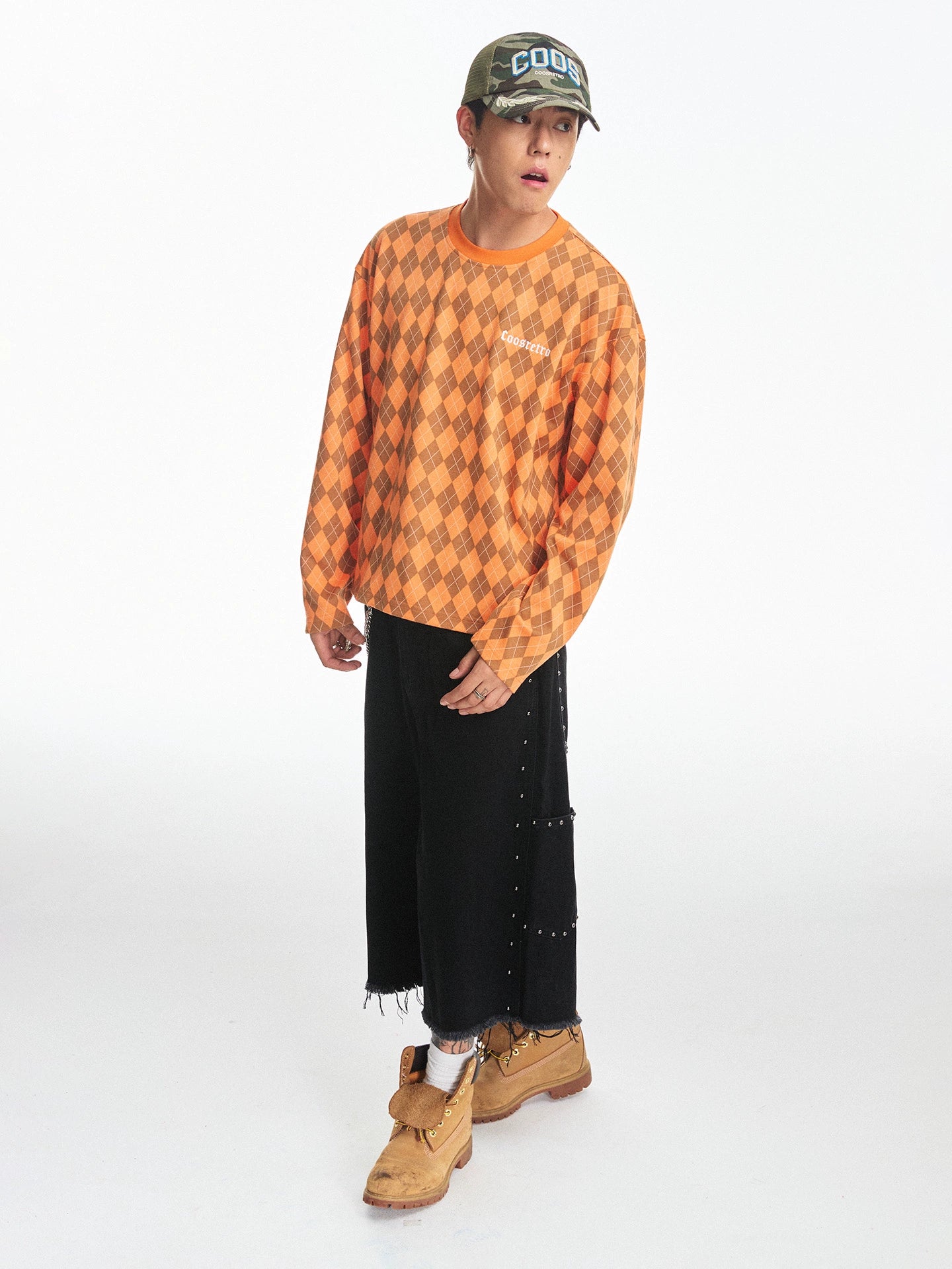 CoosRetro Vintage Rhombus Long Sleeve