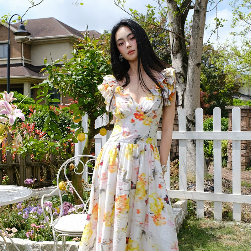 J TheChosen V-neck Waist Holiday Dress