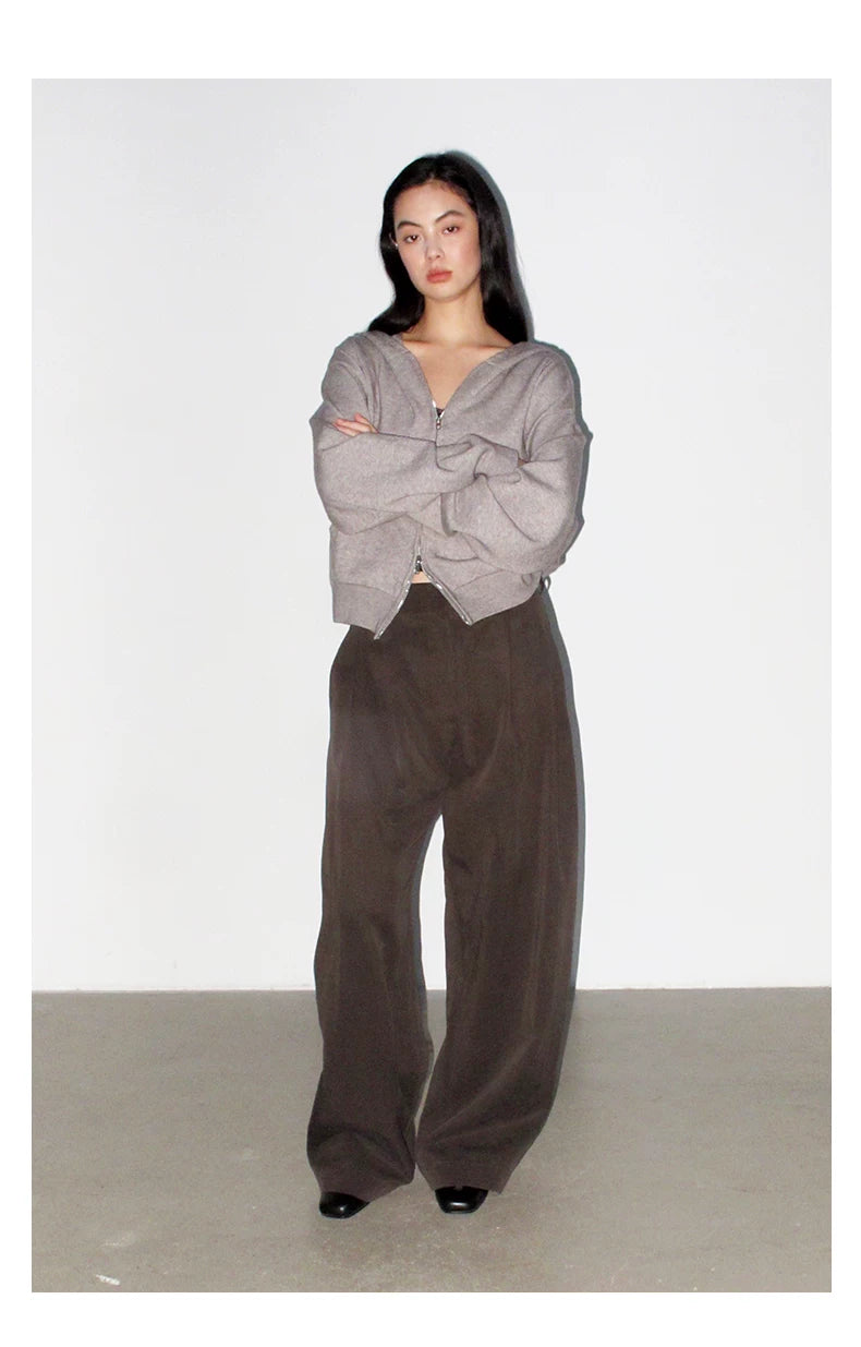 NOT UGLY Versatile Loose Double-pleated Casual Pants