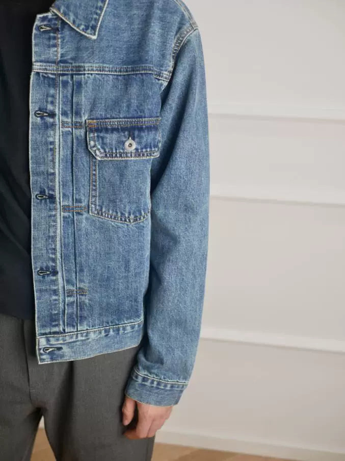 NO LOGO Short Simple Denim Jacket
