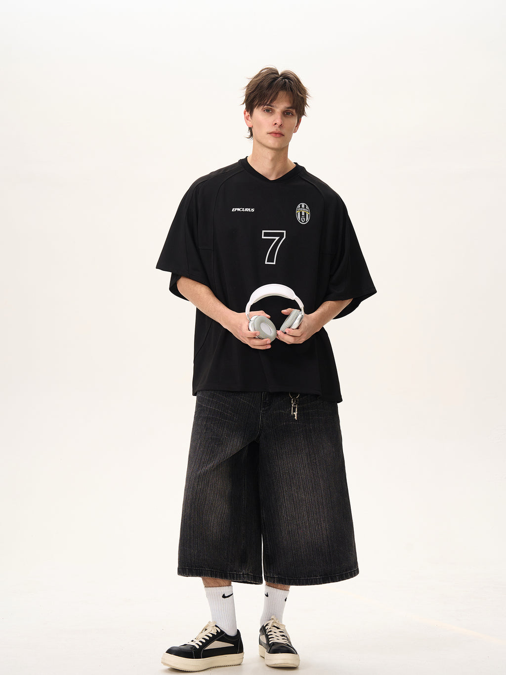 BTSG Splicing loose jersey Tee