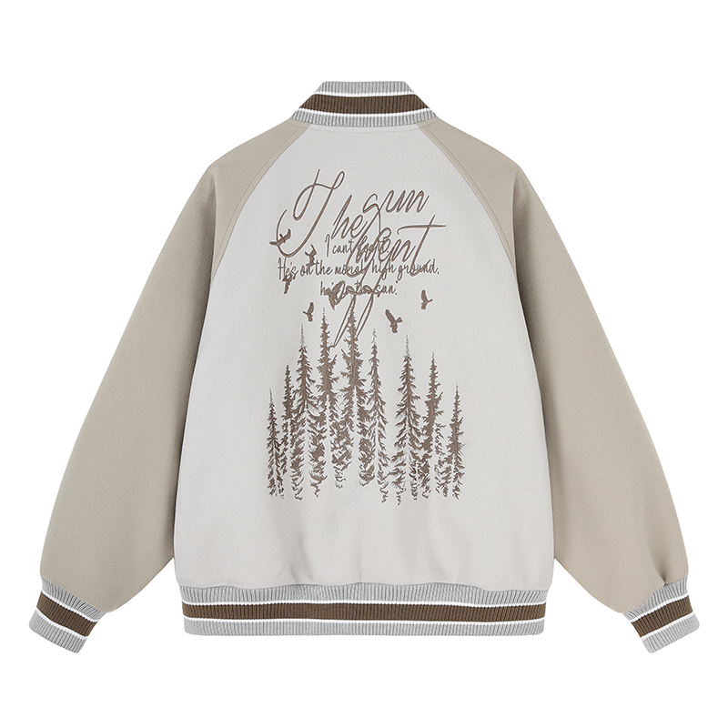 MATCHA STORY Embroidered Premium Baseball Jacket
