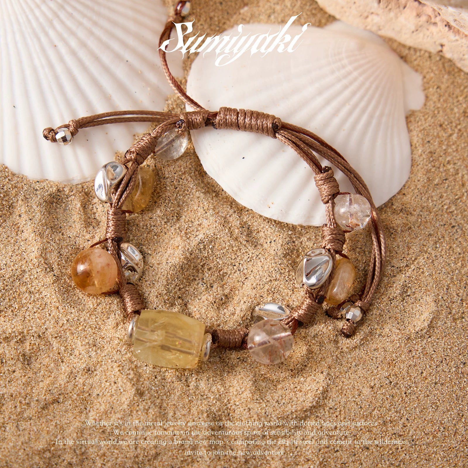 SUMIYAKI Natural Citrine Stone Necklace Bracelet