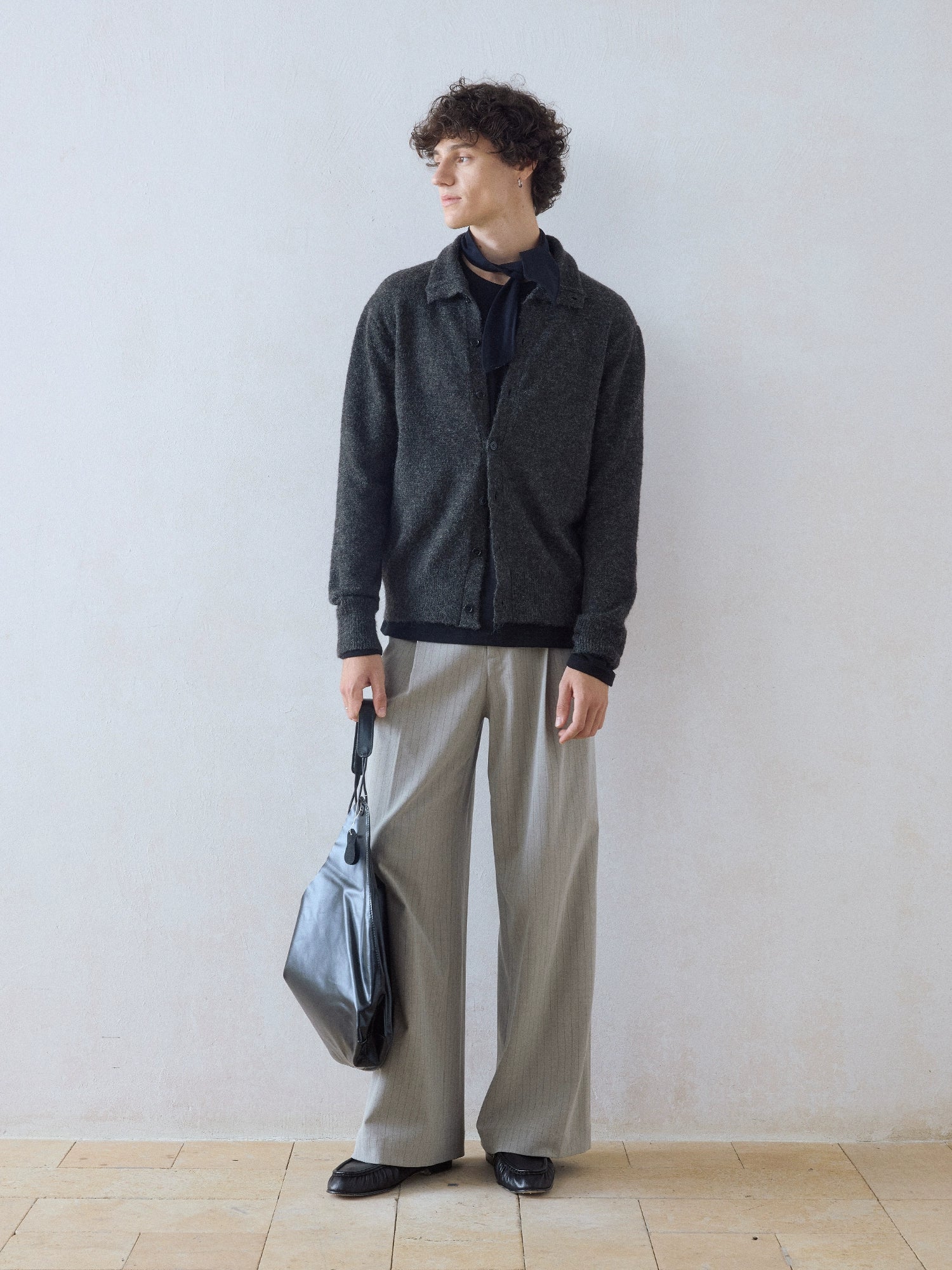 DIMC Stand-up Neck Knitted Cardigan Jacket