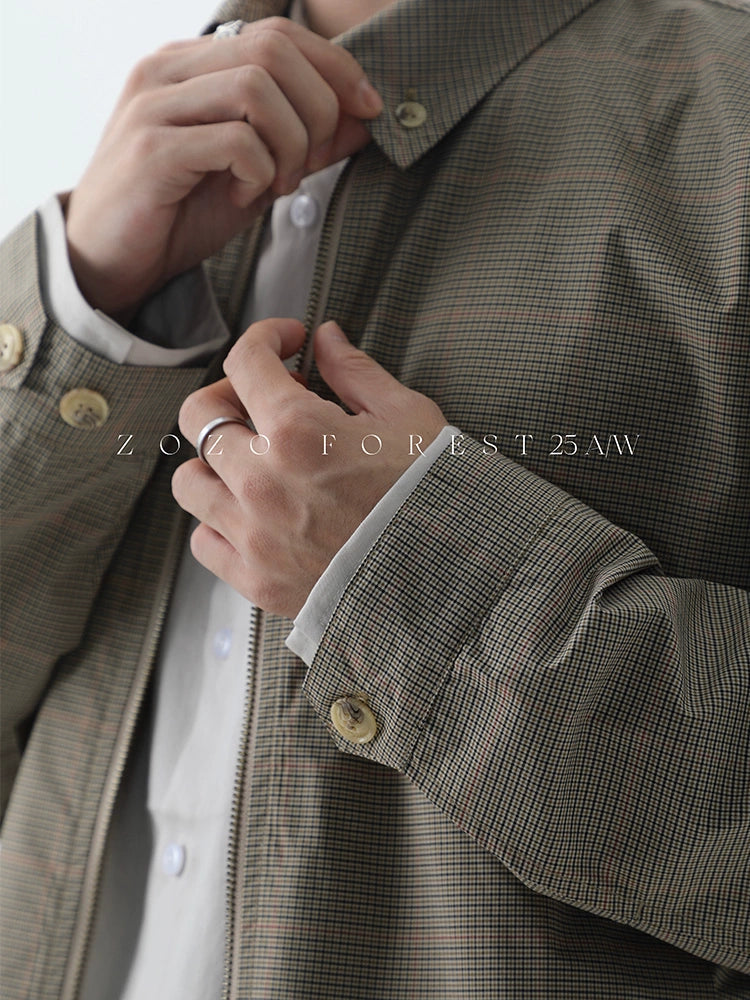 ZOZOFOREST Plaid Vintage Flight Jacket