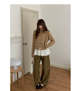 Kano Waist Strap Drawstring Loose Crew Neck Long Sleeves