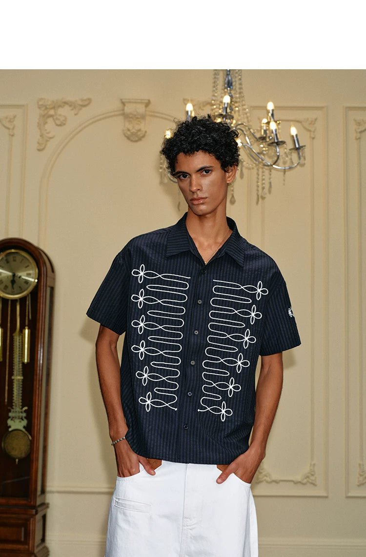 YADcrew Lapel Casual Short Sleeve Shirt