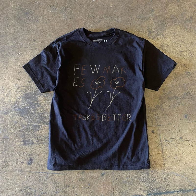 UPUPXIA  Loose Versatile Crew Neck Tee