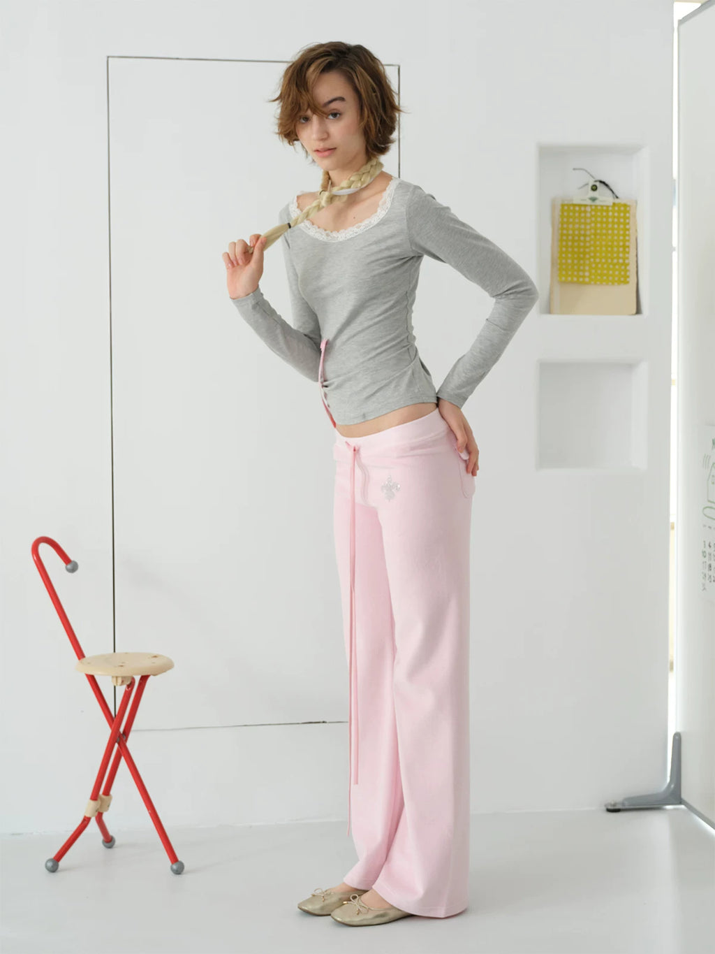 InsGale Lace Stitching Slim Slim Long Sleeves