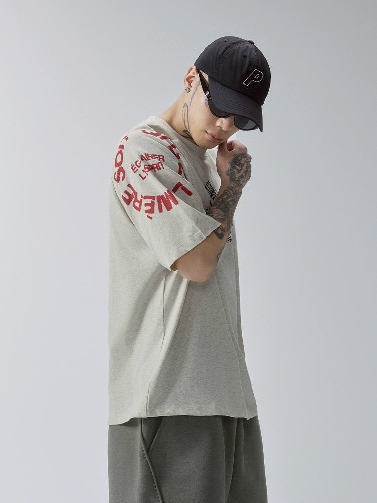 F2CE Vintage Rough Sleeve Trend Printed Tee