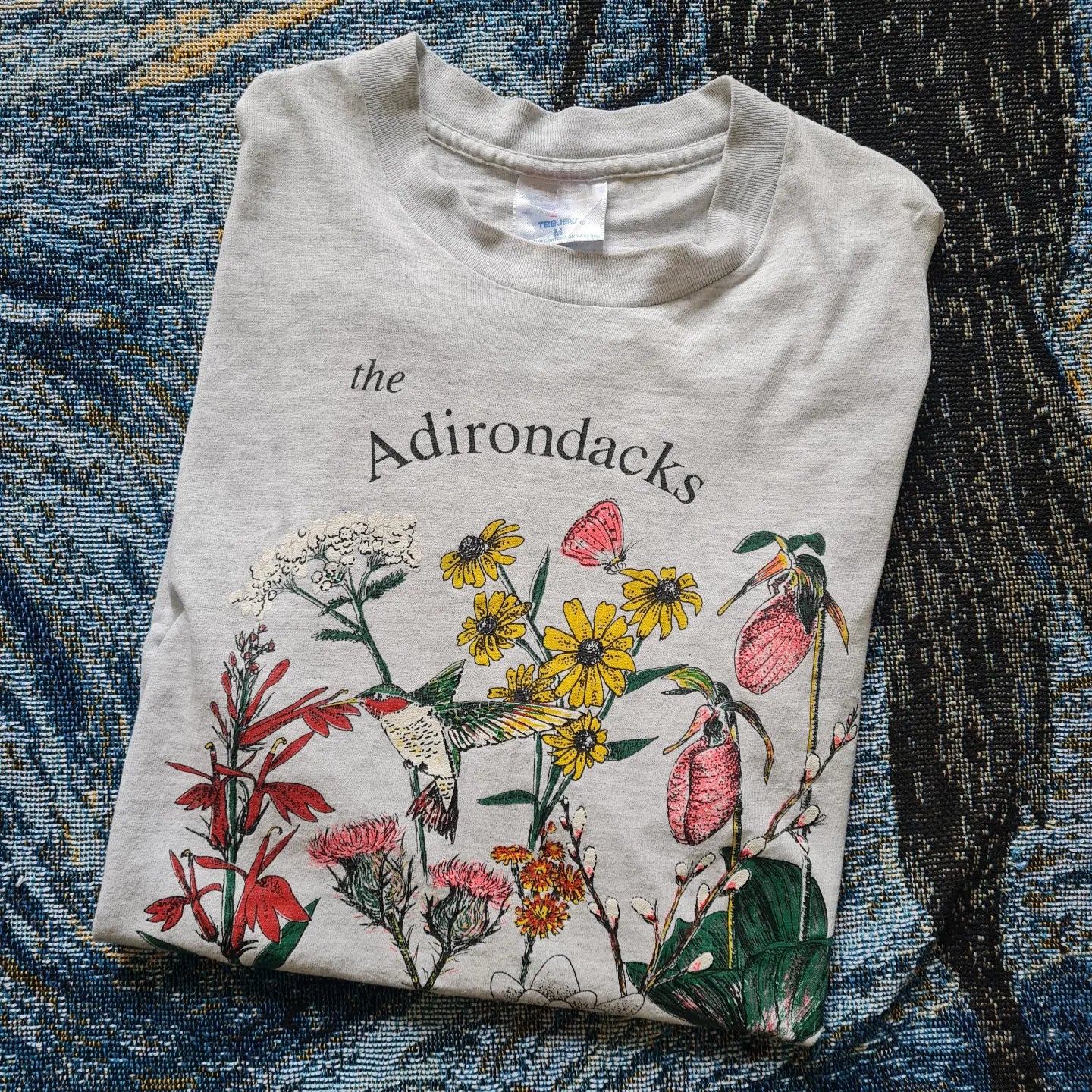 Wang Youbing Round Neck Hand-painted Printing Loose Tee