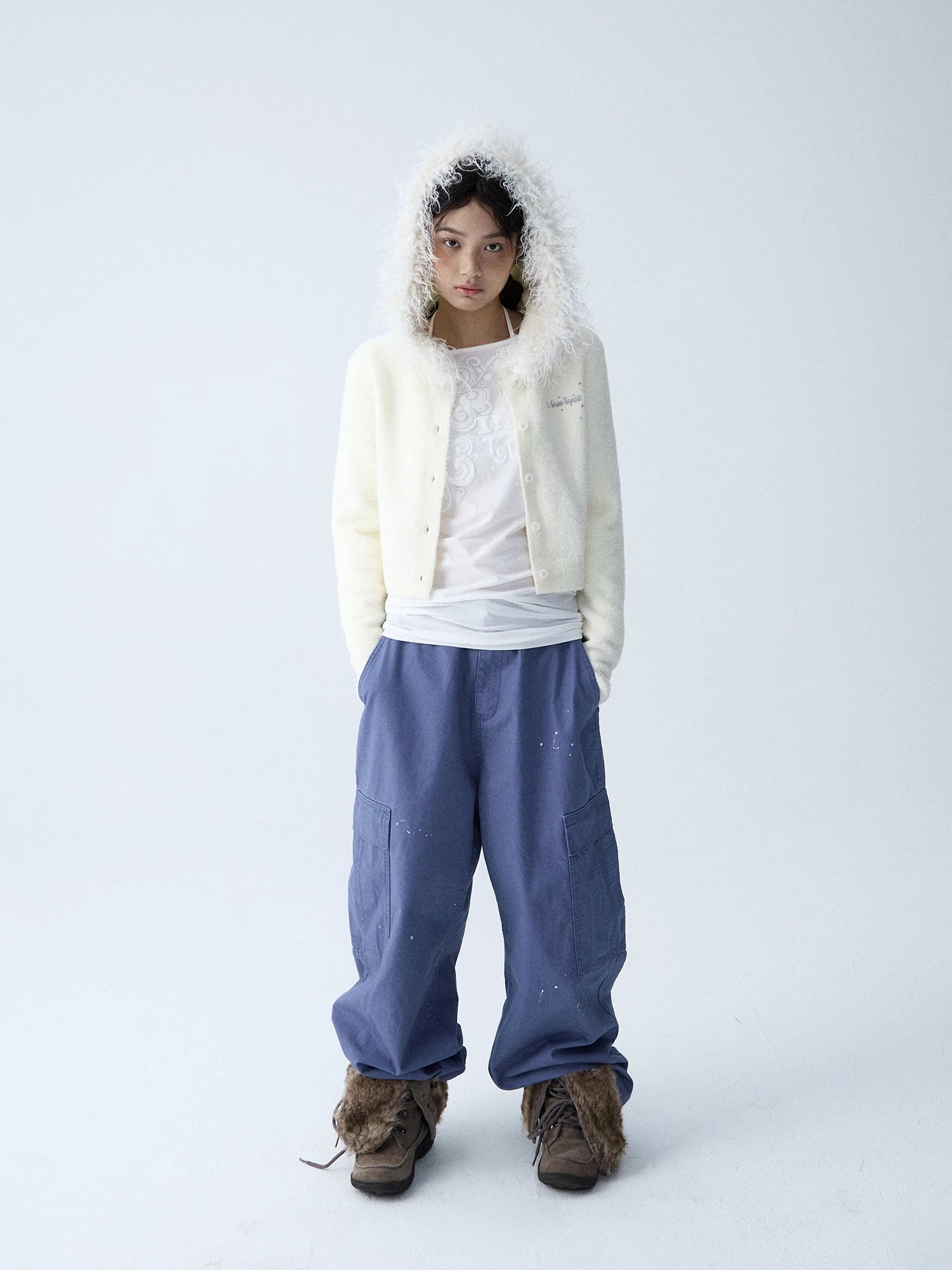 In Two Twos Micro Transparent Bubble Sleeve Fake Two Tee